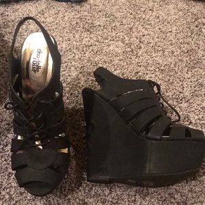 Black Platform wedges